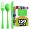 Exquisite Polished Plastic Silverware – 150 Pcs Heavy Duty Cutlery Set – 50 Each of Forks, Knives & Spoons – Disposable Utensil Set for Parties, Events & Catering – Flatware Set by Party Solids